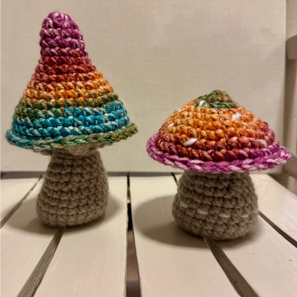 Handcrafted Mushrooms Crochet Handmade Set of 2